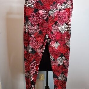 Lularoe Pink Hearts Abstract Leggings